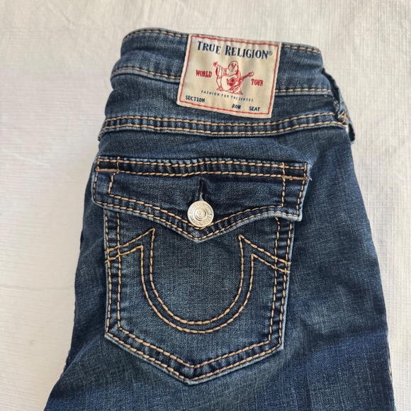 True Religion Billie Mid Rise Women Dark Blue Straight Leg Jeans SZ 31 - Picture 12 of 12